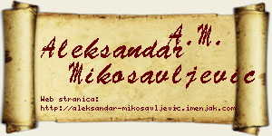 Aleksandar Mikosavljević vizit kartica